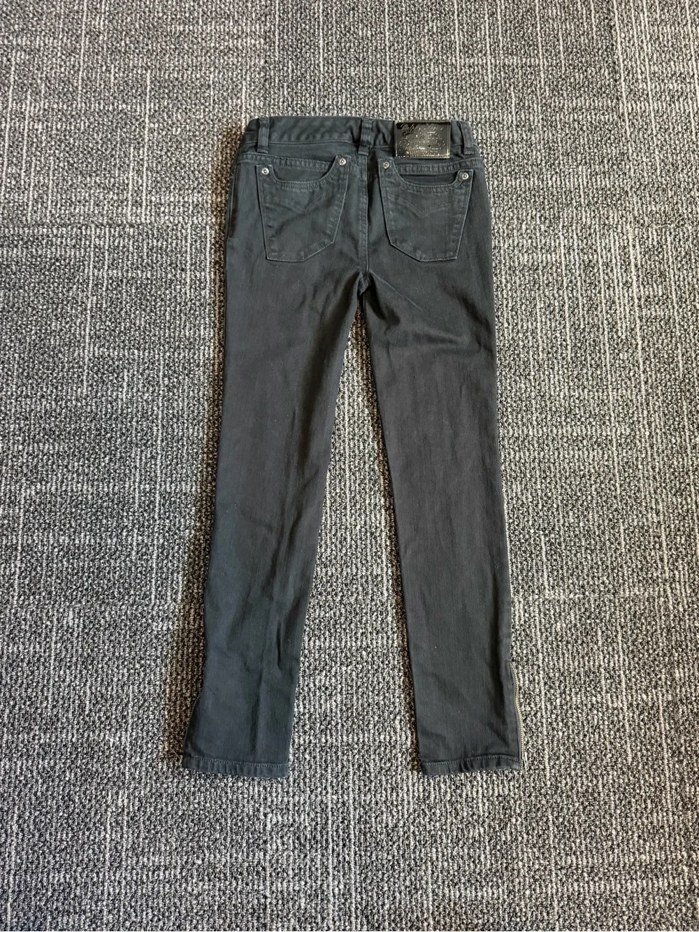 Ralph Lauren Girls Black Skinny Jeans with Zipper Accents Size 12